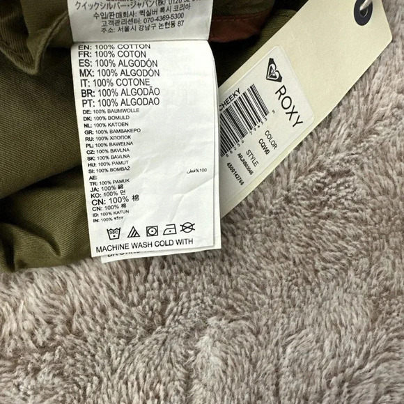 Roxy Shorts Womens Cheeky Chino Hot Pants Mid Rise Cuffed Green - Picture 4 of 16